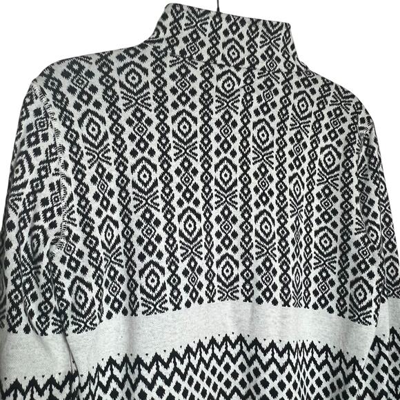 Talbots Size S Cotton Mockneck Stripe Fair Isle Half Zip Pullover Sweater - Picture 7 of 11
